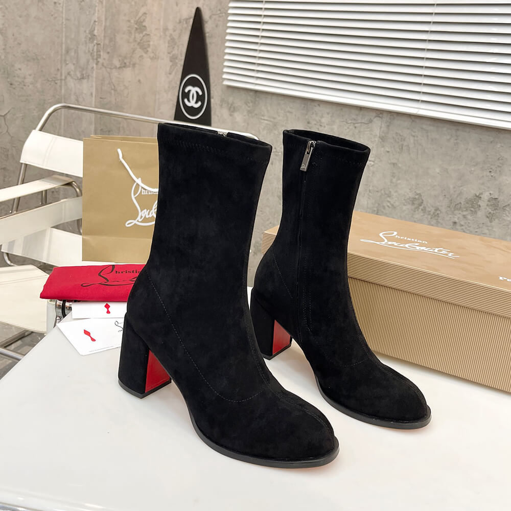 Chr1st1an Louboutin Strechadoxa 70 Suede Ankle Boots