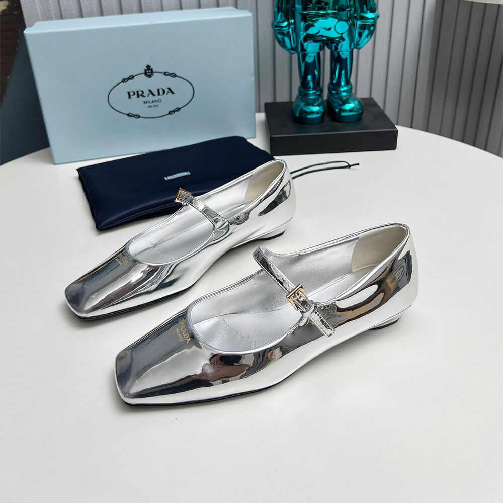 Pra*a Patent Leather Mary Jane Ballerinas