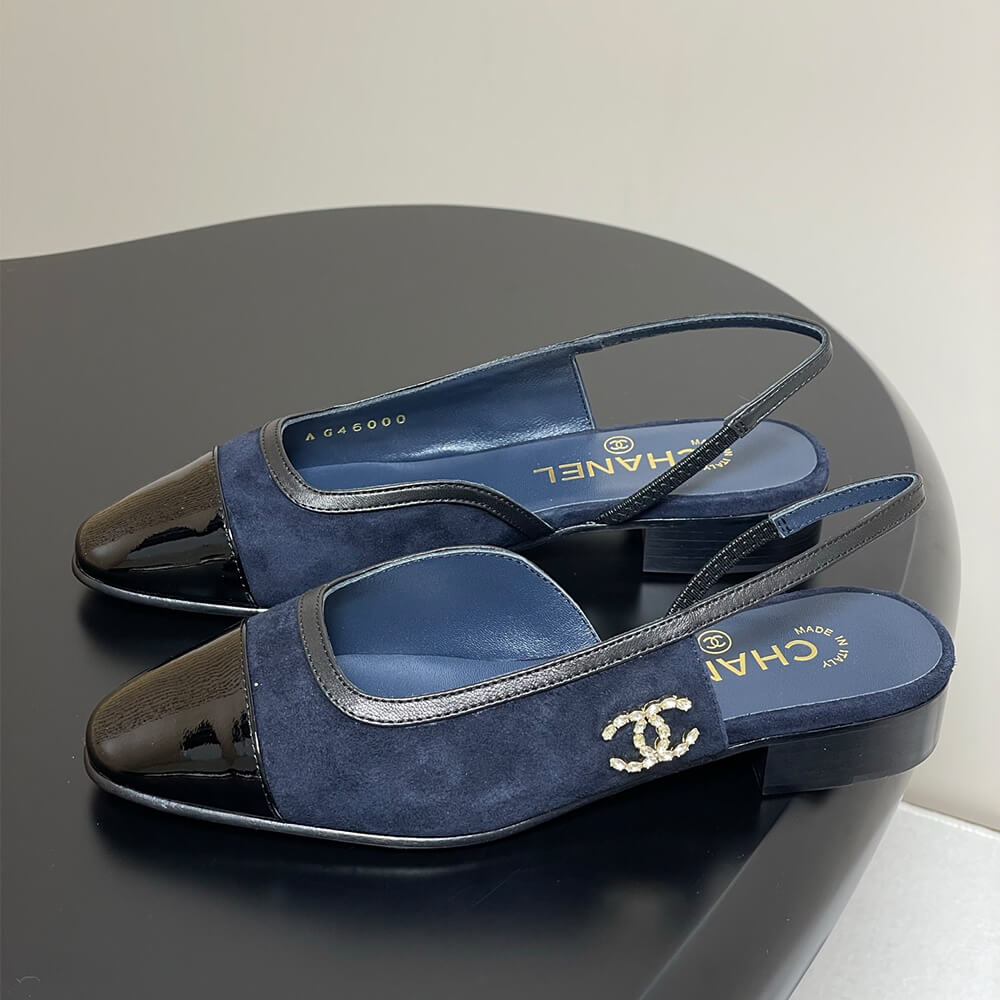Ch**el D1am0nd Buckle Slingbacks