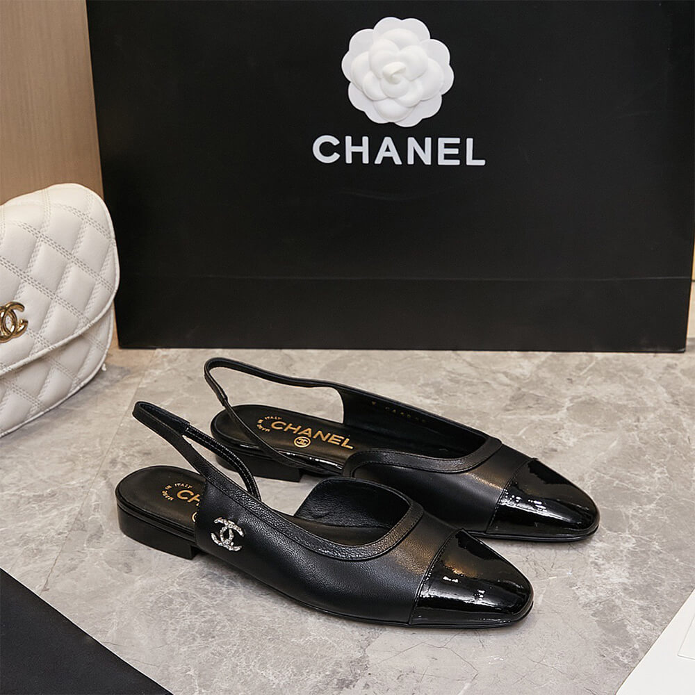 Ch**el D1am0nd Buckle Slingbacks