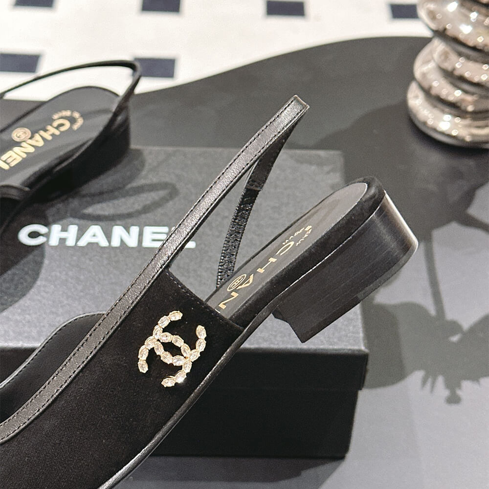 Ch**el D1am0nd Buckle Slingbacks