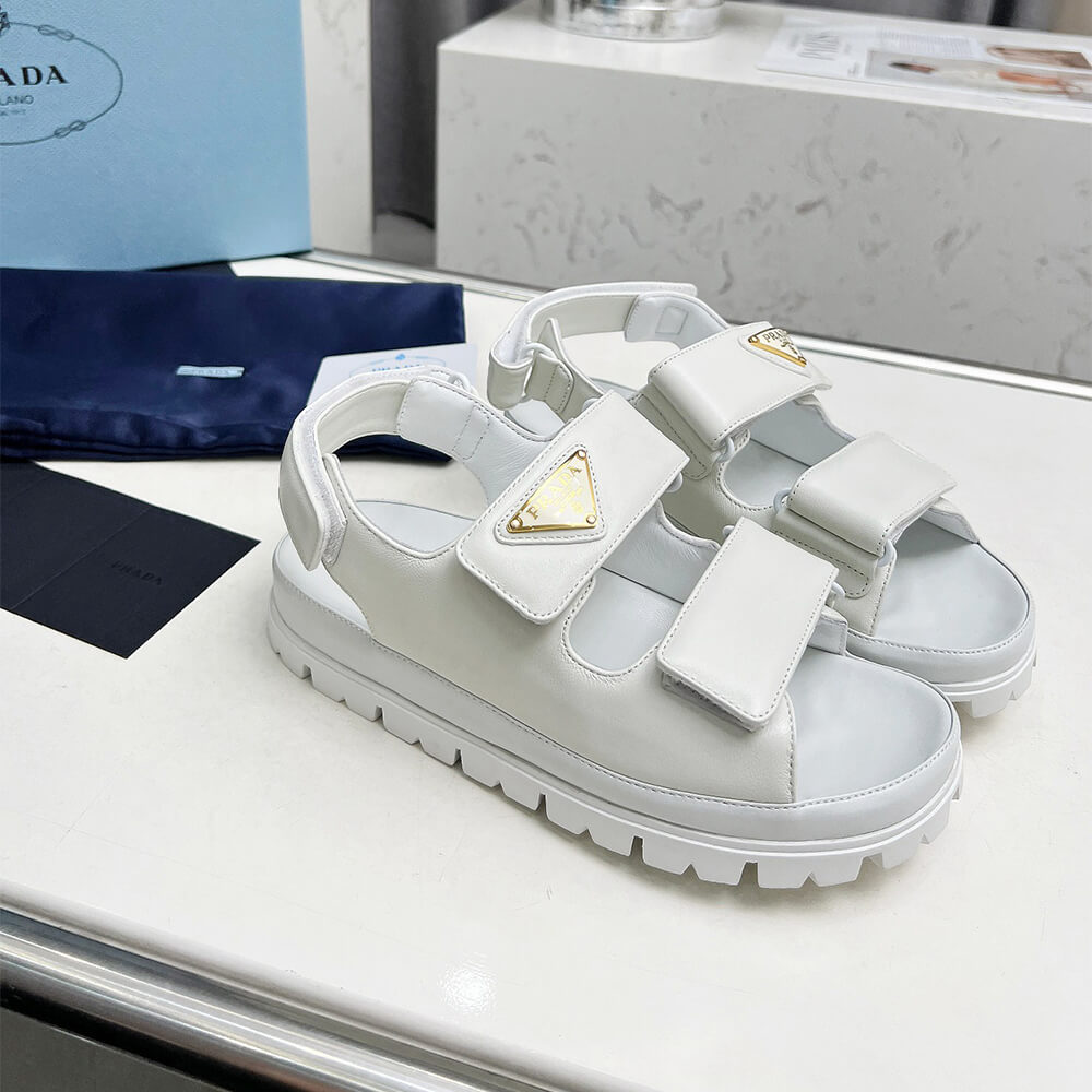 Pra*a Nappa leather sandals