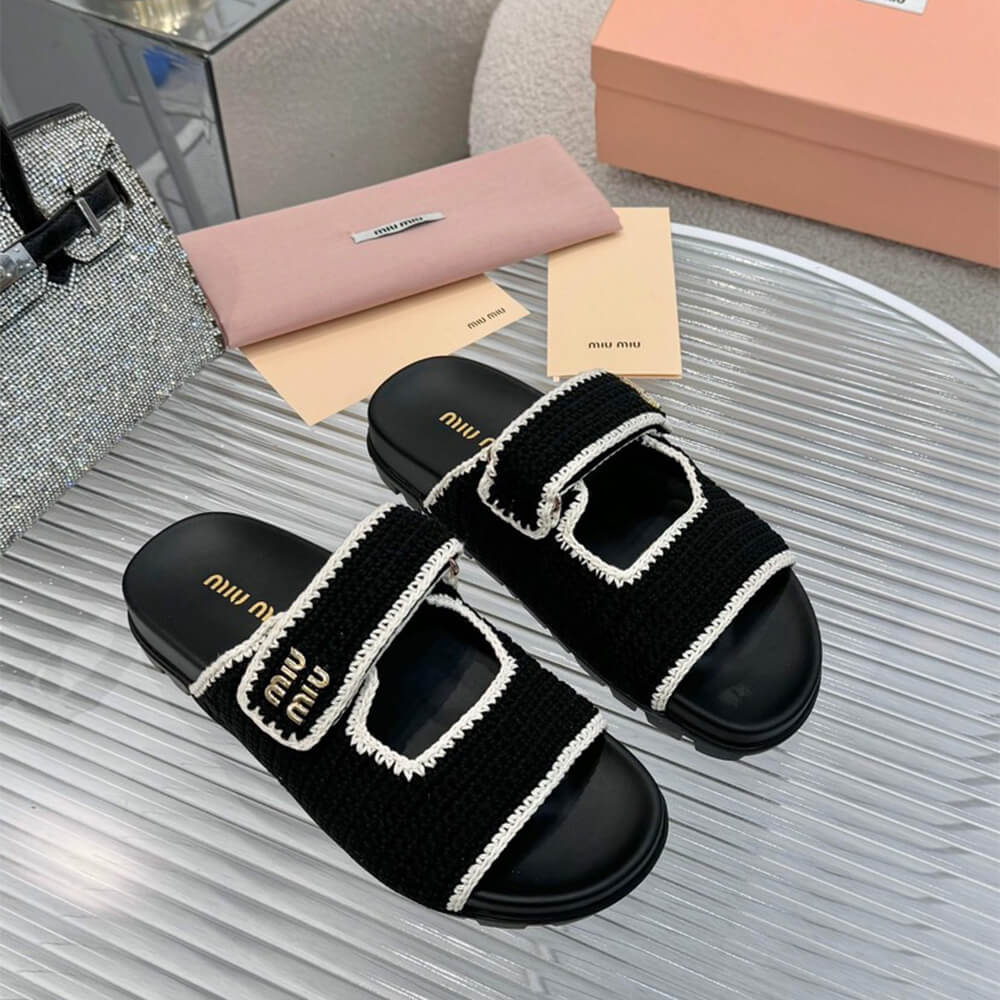 M1um1u Crochet knit slides