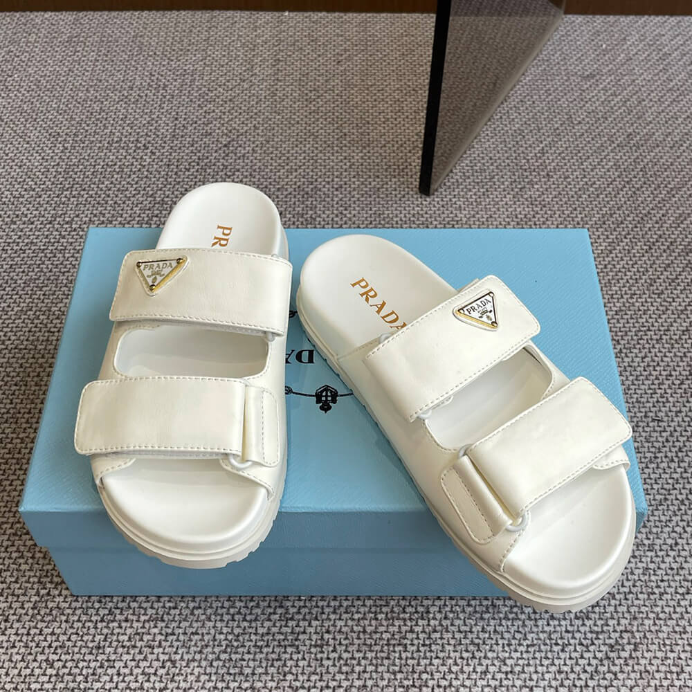 Pra*a Nappa leather slides