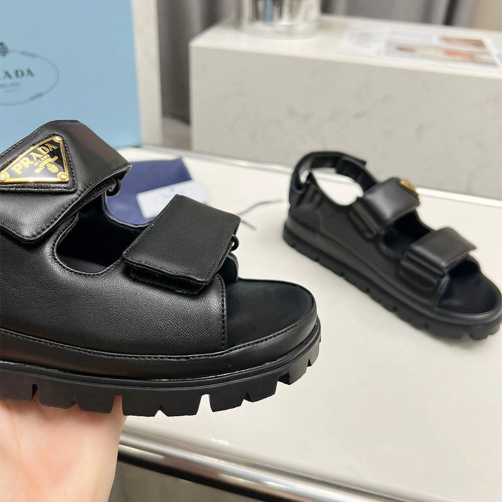 Pra*a Nappa leather sandals