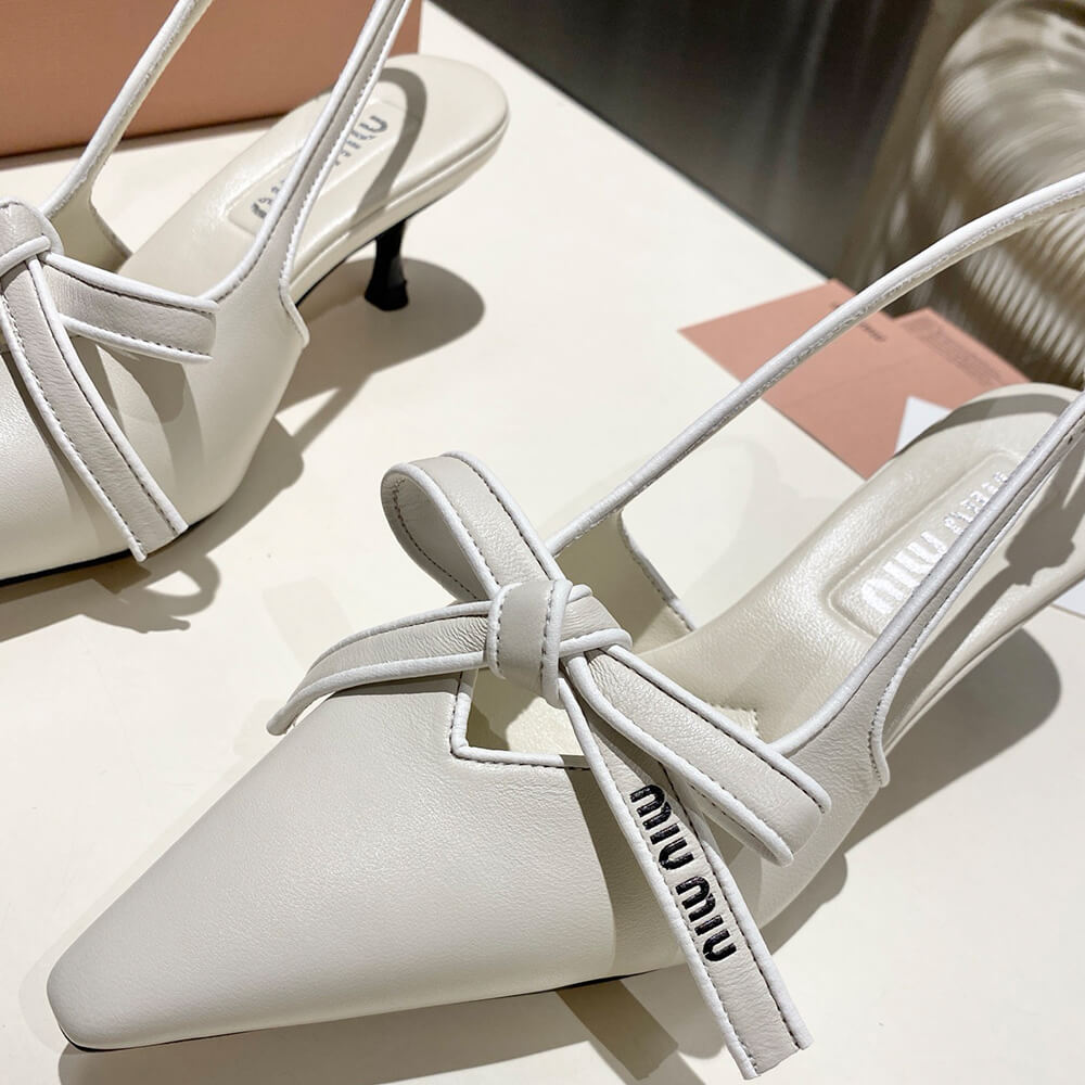 M1um1u Nappa leather slingback pumps
