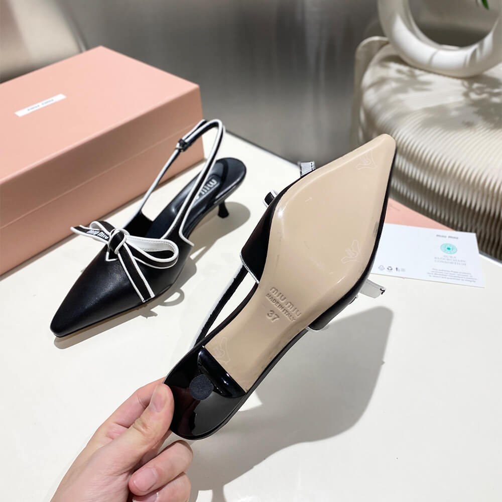 M1um1u Nappa leather slingback pumps