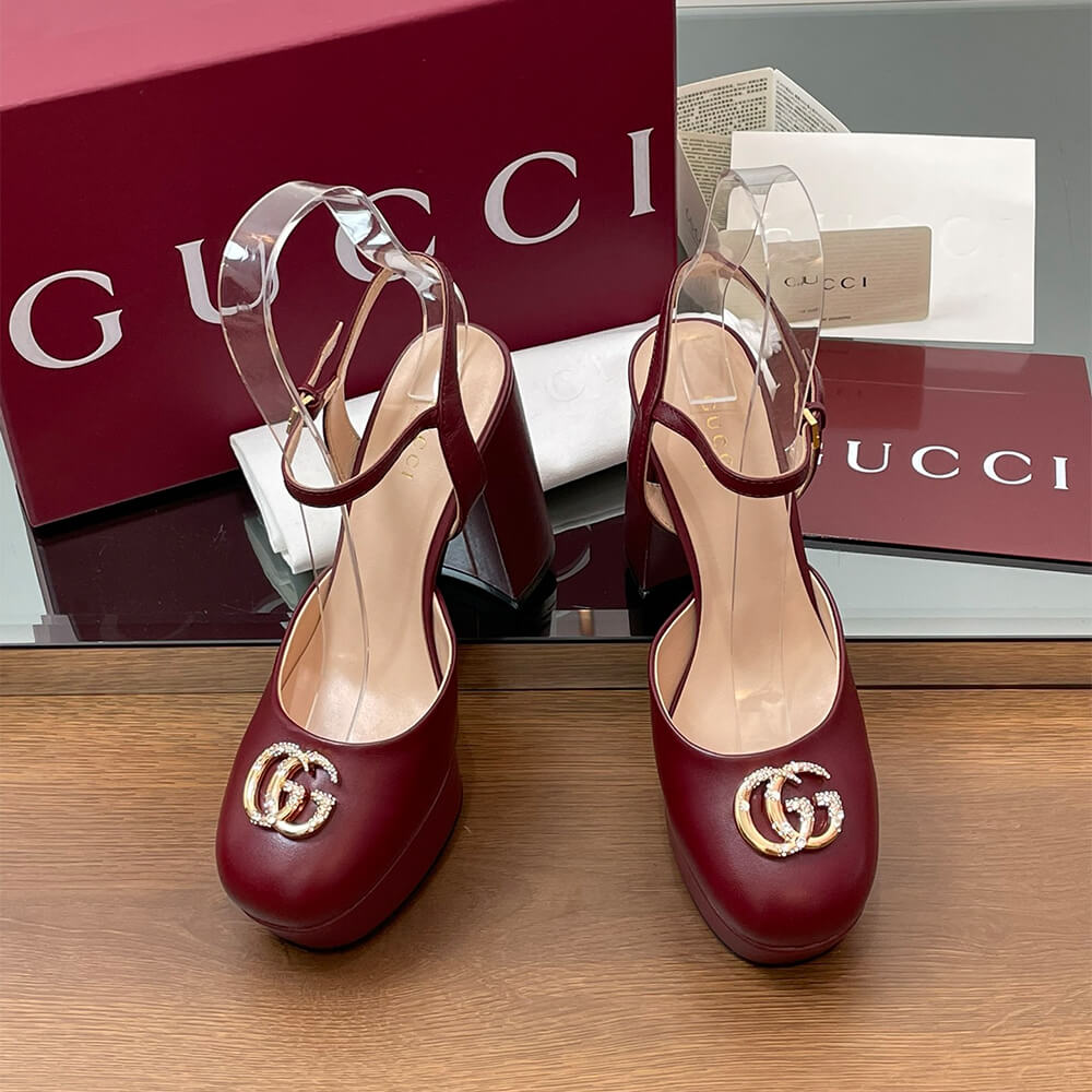 Gvc*1 Women’s platform pump with crystal Double G