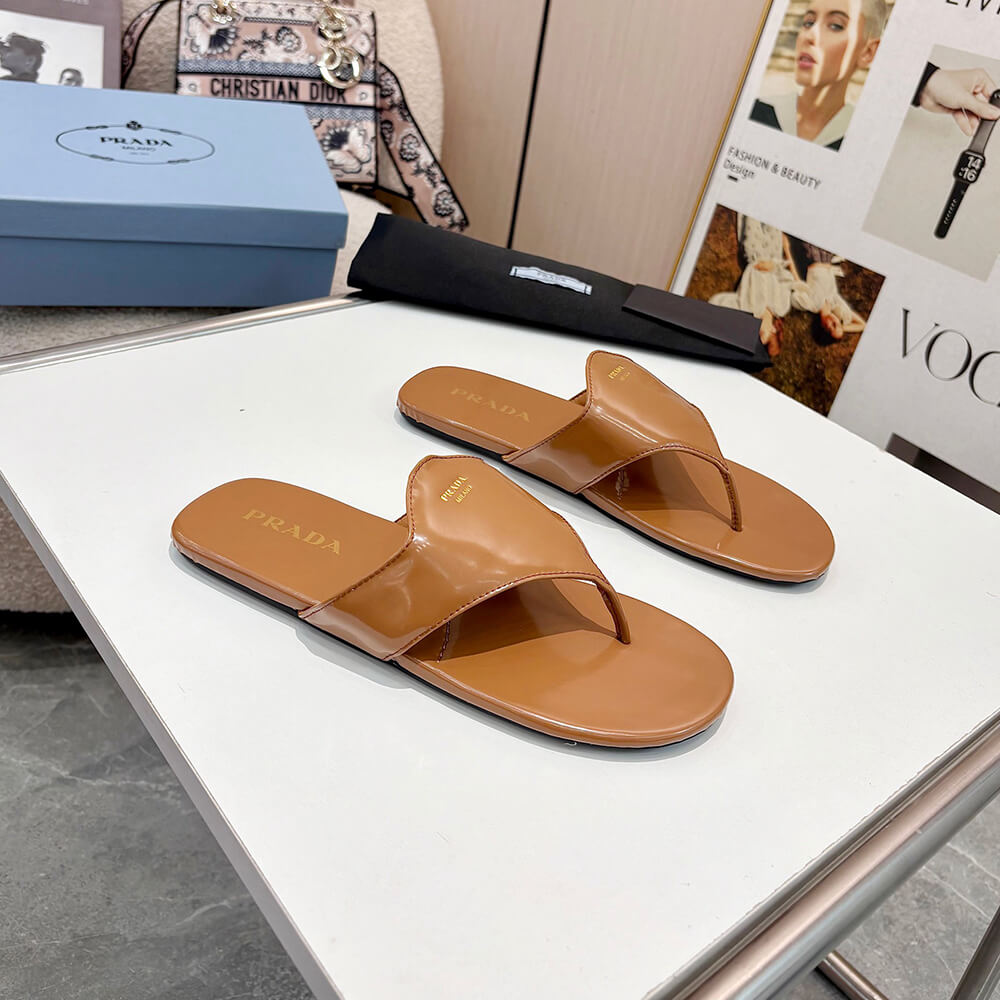 Pra*a Brushed leather thong sandals