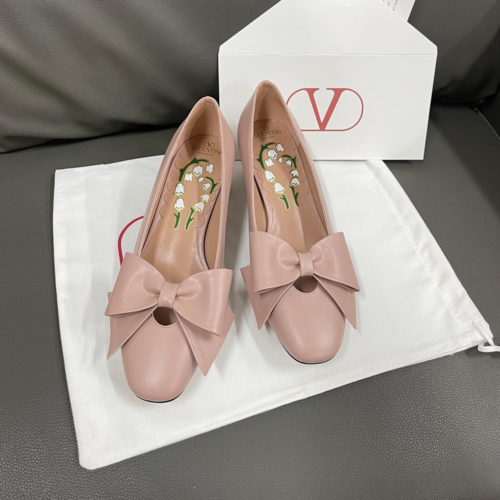 Va1e*ntin0 BOWOW sheepskin high heels (heel height 4.5 cm)