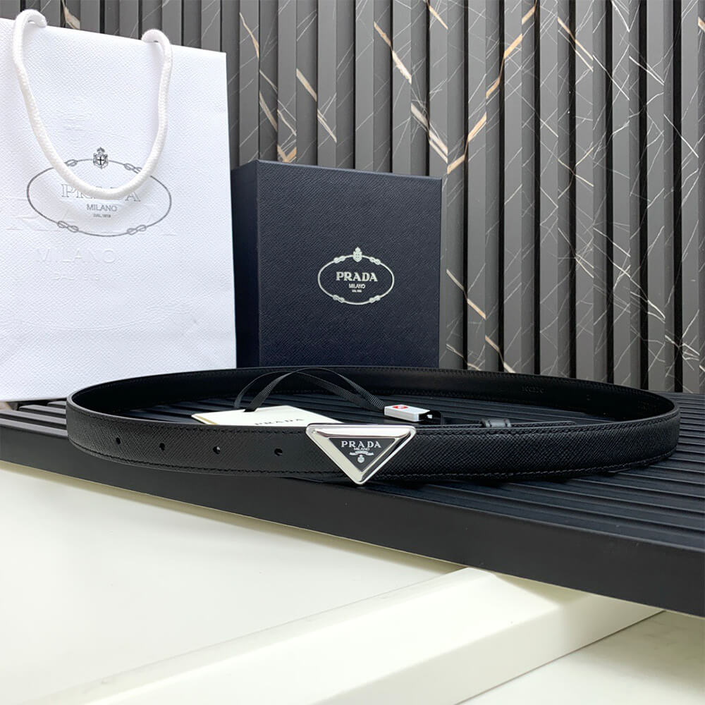 Pra*a Saffiano leather belt