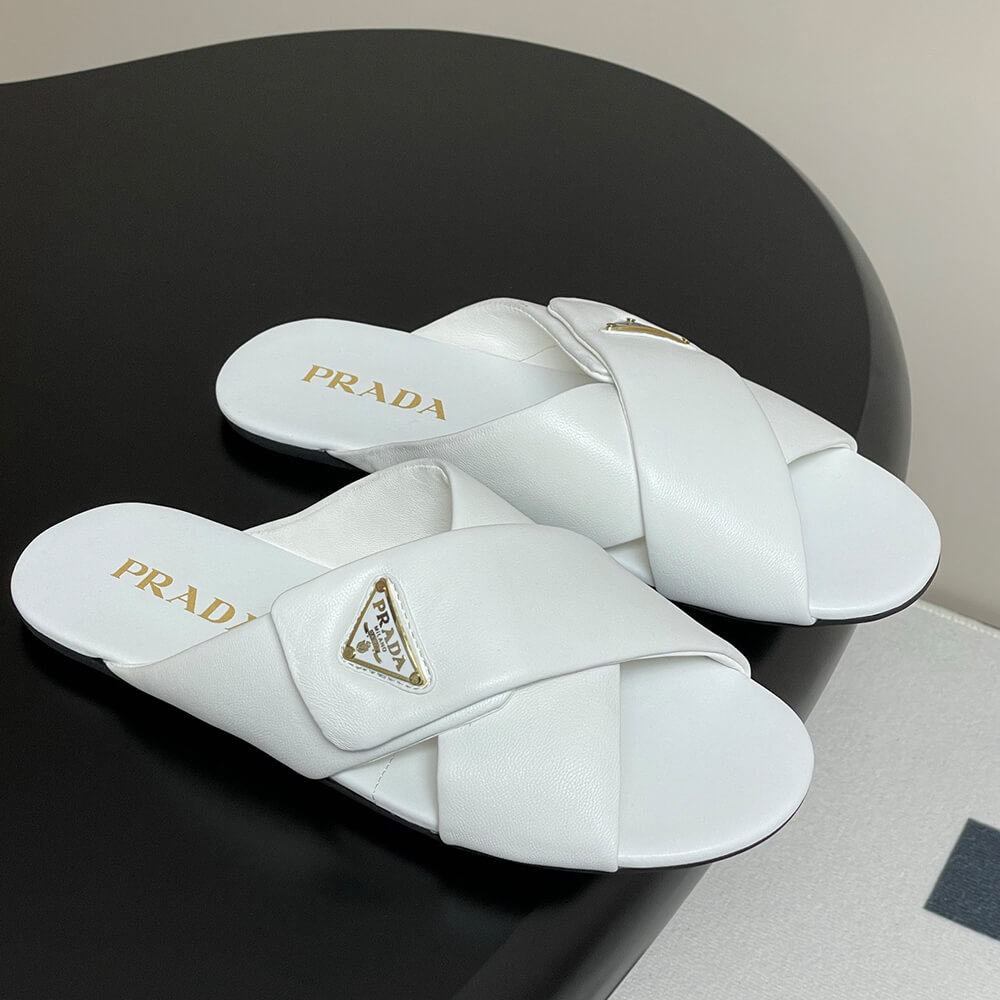 Pra*a Padded nappa leather slides
