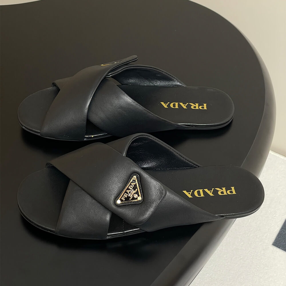 Pra*a Padded nappa leather slides