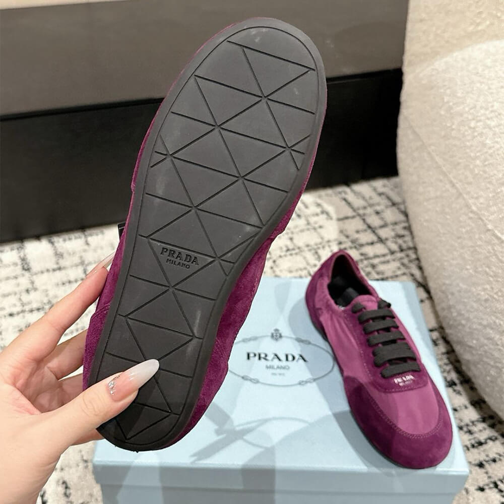 Pra*a Collapse Re-Nylon and suede sneakers