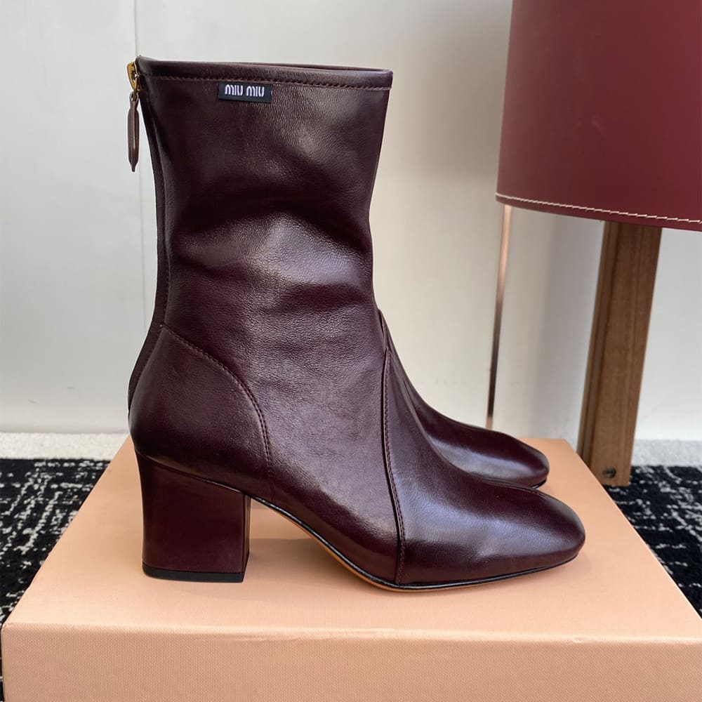 M1um1u Nappa leather booties