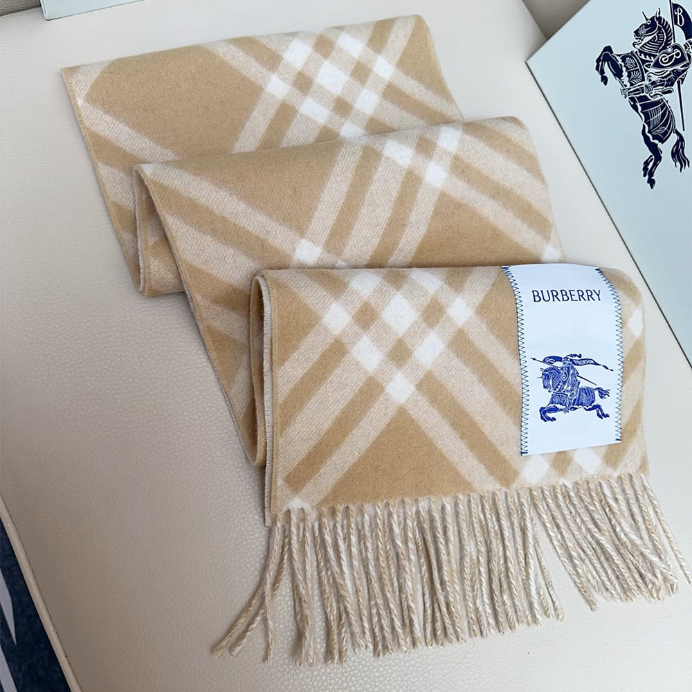 Bv*b*rry Check Cashmere Scarf