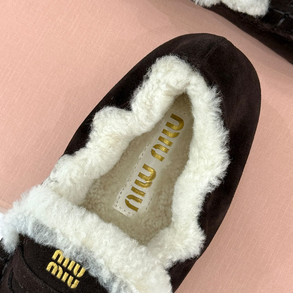 M1um1u Ruches suede loafers