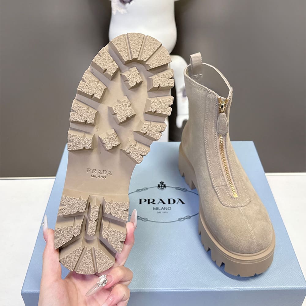 Pra*a Suede booties with zip