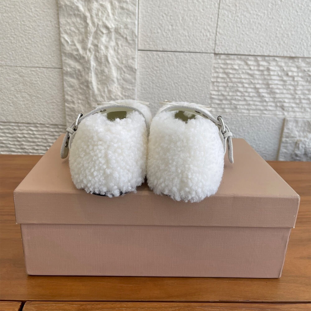M1um1u Shearling ballerinas
