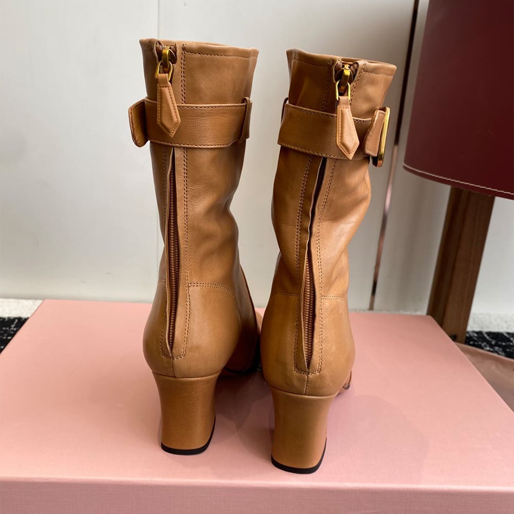 M1um1u Nappa leather booties