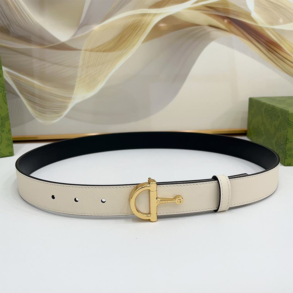 Gvc*1 Thin belt with half-Horsebit buckle