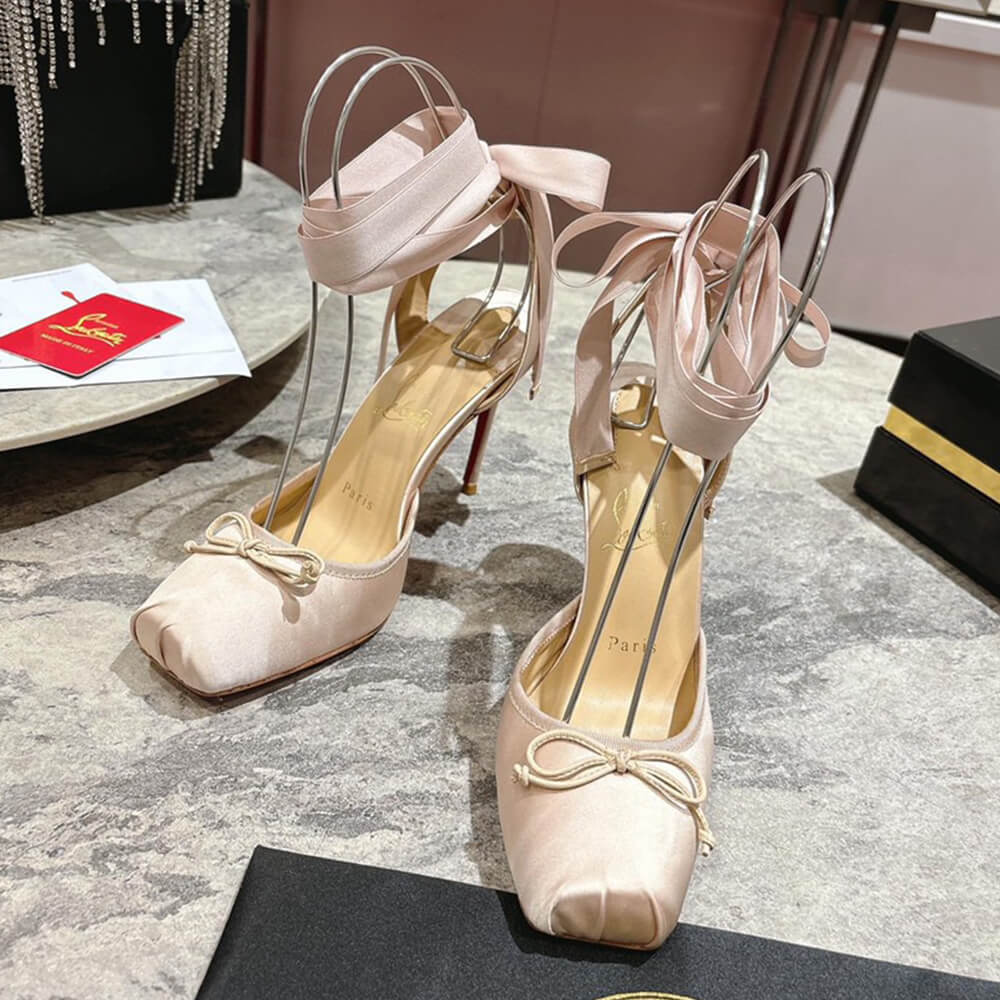 Louboutin Cassia 100cm satin pumps