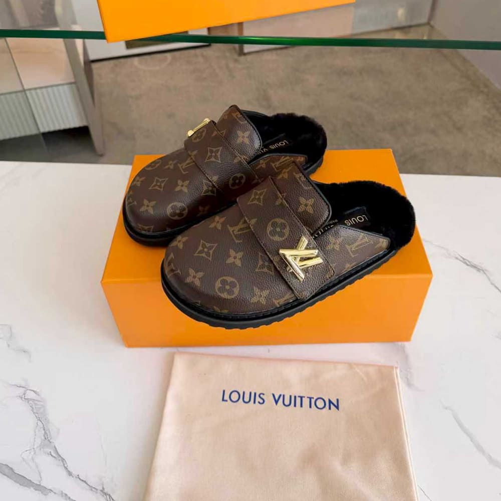 LV Monogram Wool Mules