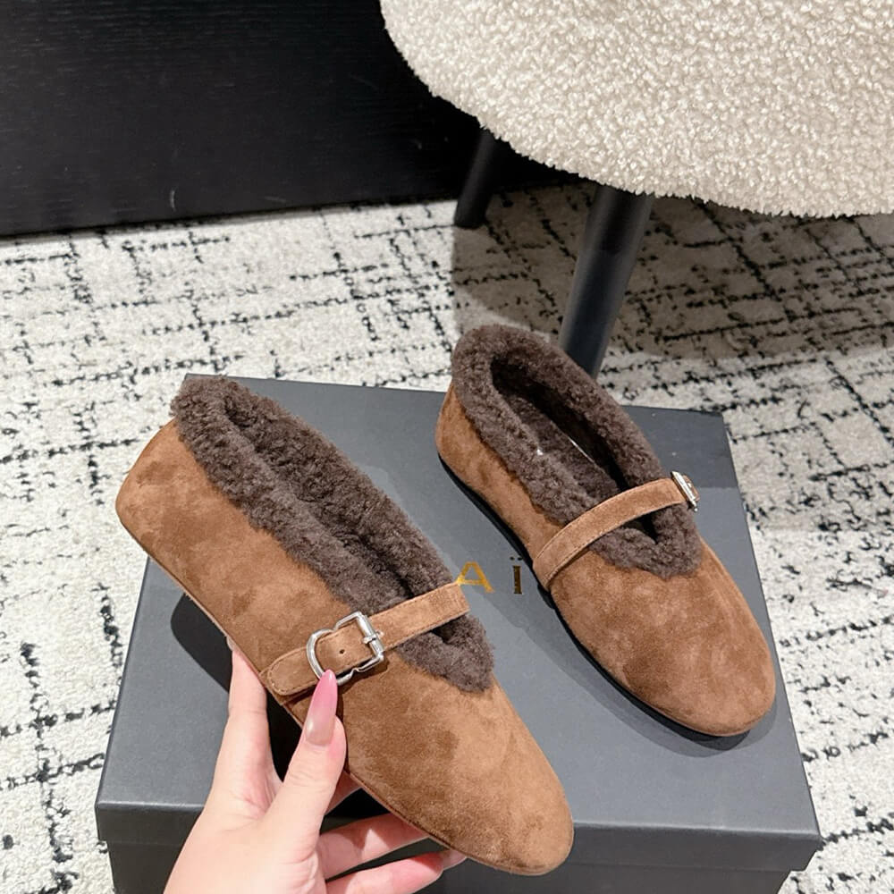 A1a1a shearling ballet flats