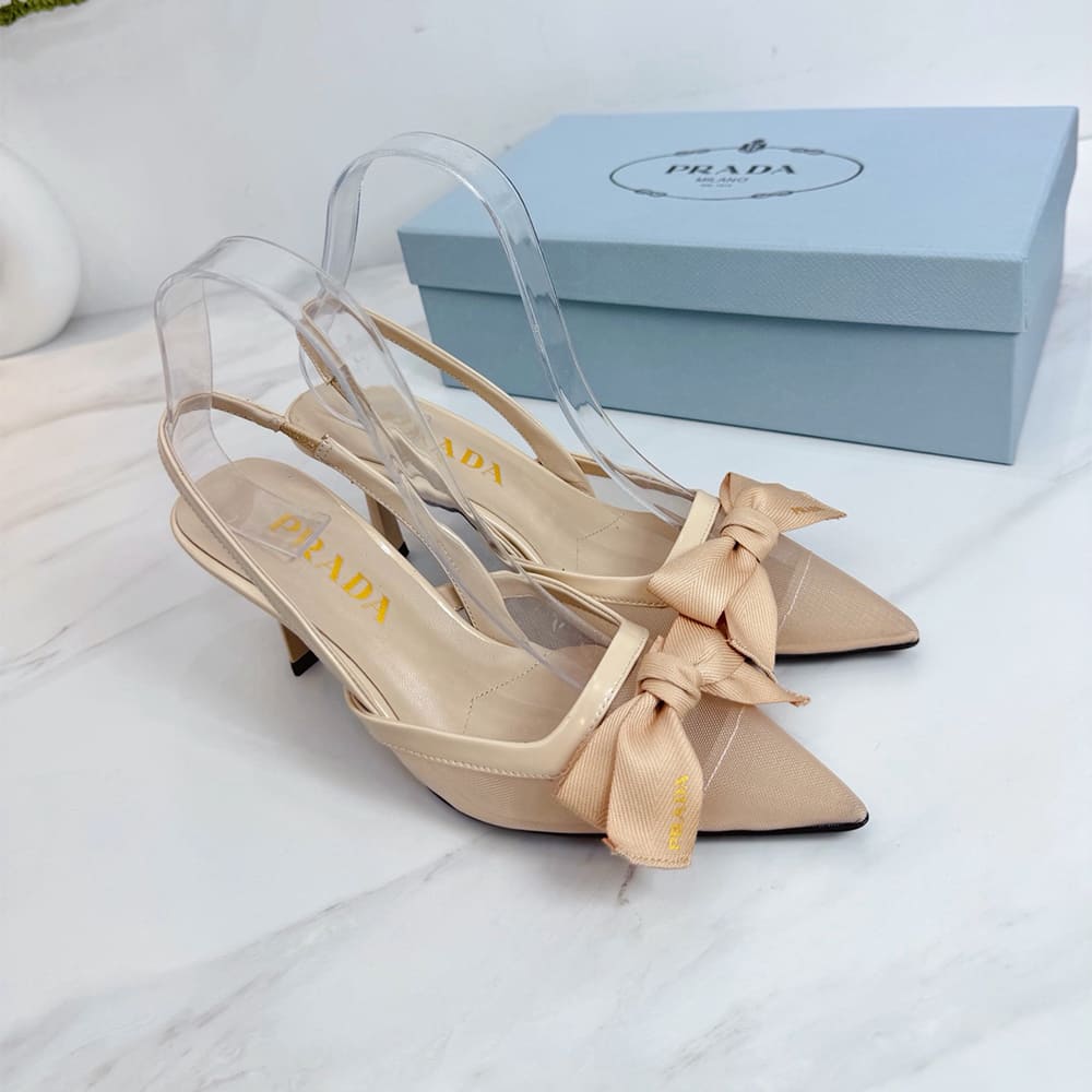 Pra*a Mesh slingback pumps