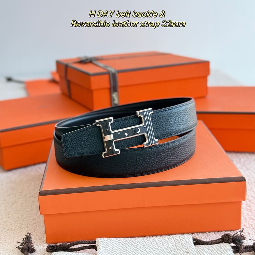 H**me5 Fibbia da cintura reversibile H Day & Night & Pellereversibile per cintura 32 mm