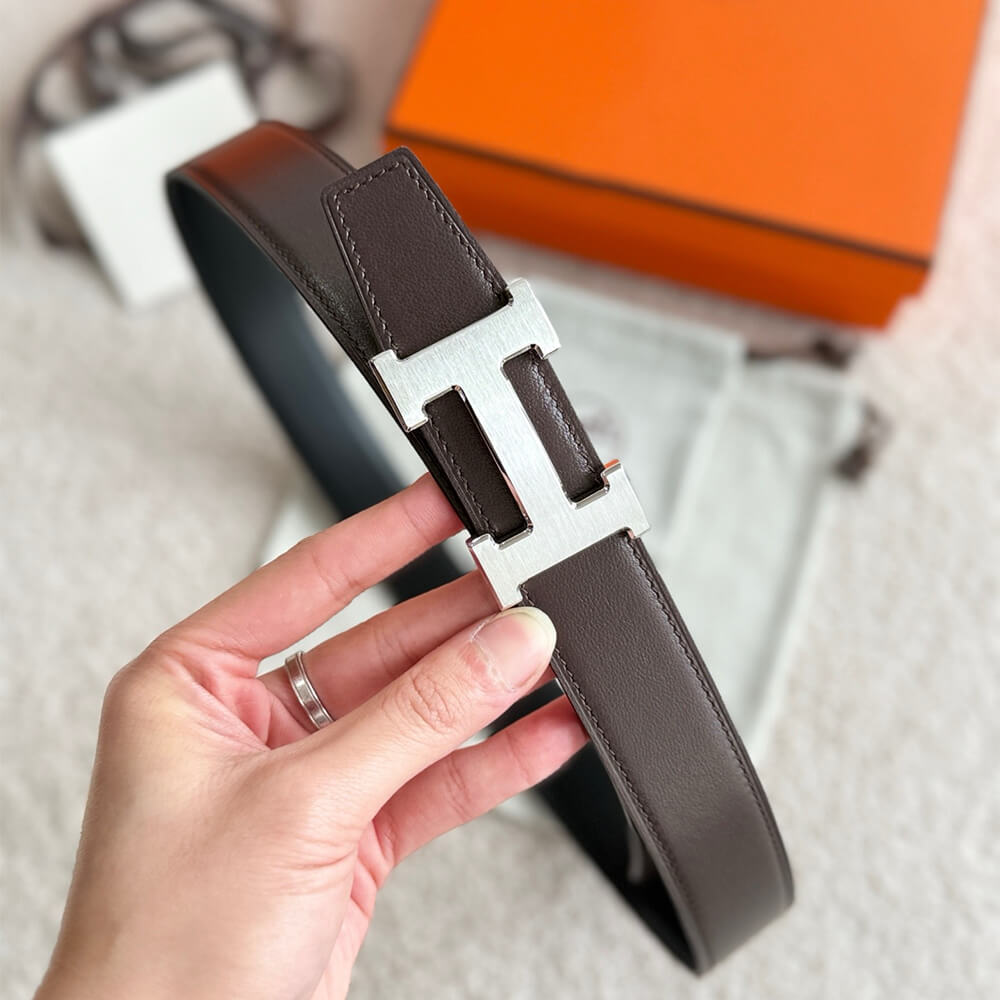 H**me5 H belt buckle & Reversible leather strap 32 mm