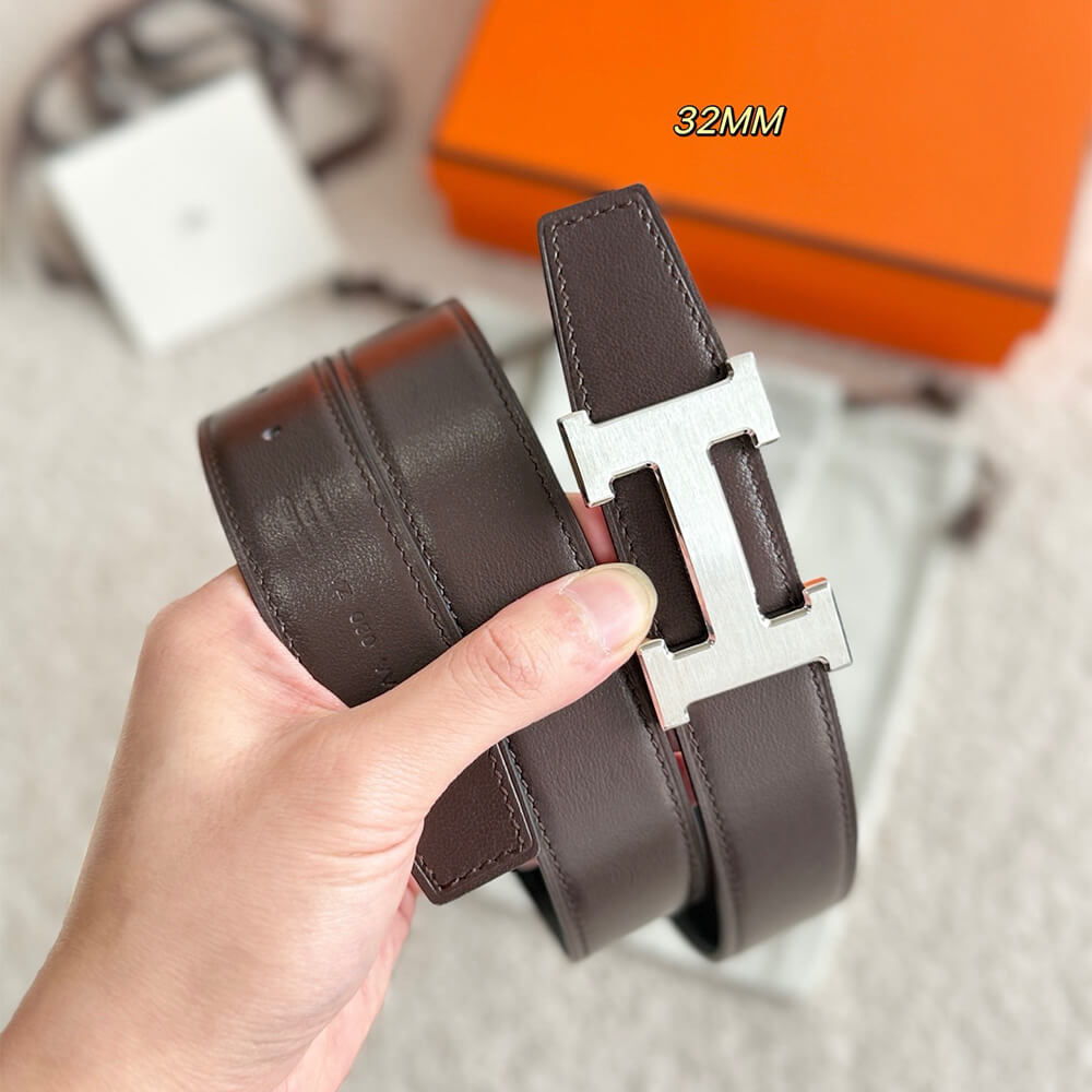 H**me5 H belt buckle & Reversible leather strap 32 mm