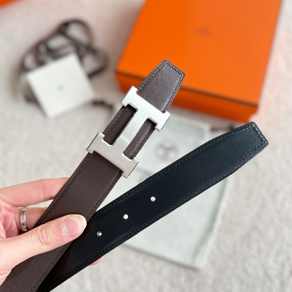 H**me5 H belt buckle & Reversible leather strap 32 mm