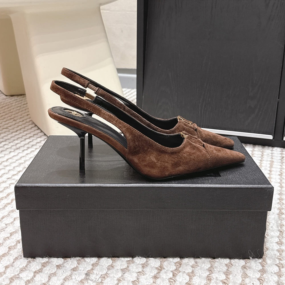 Y51 BABYLONE BRETEUIL slingback pumps in suede
