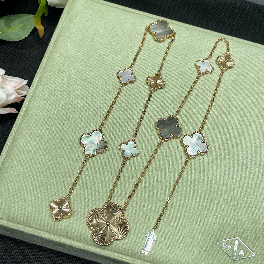 VCA Magic Alhambra transformable long necklace, 15 motifs
