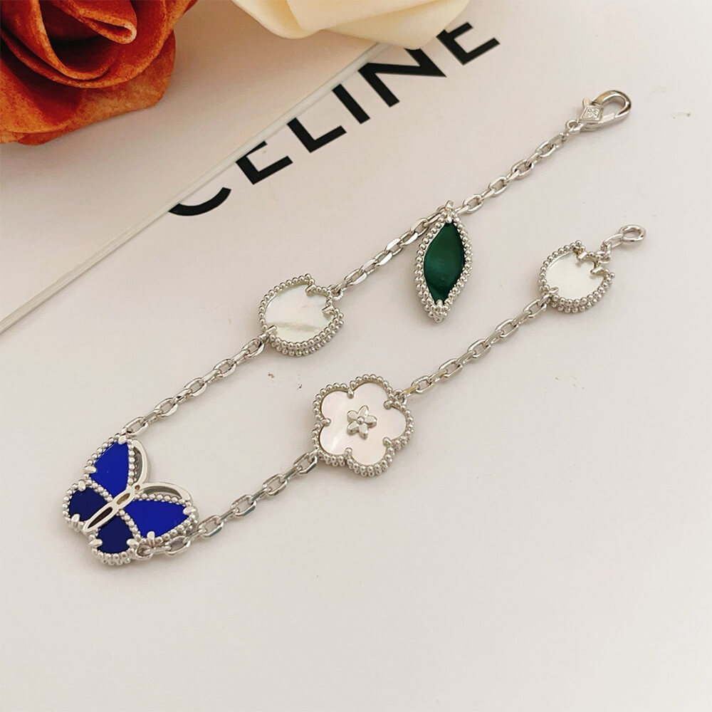 VCA Lucky Spring Butterfly bracelet, 5 motifs