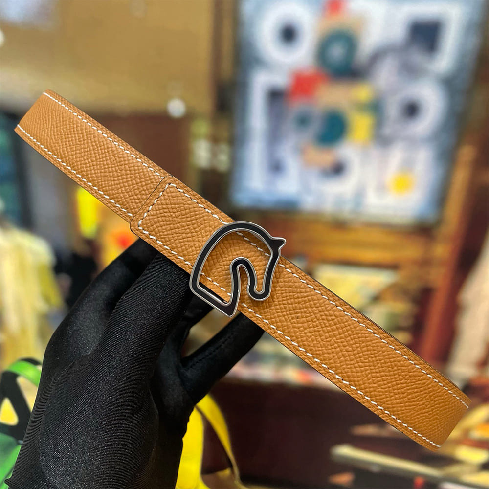 H**me5 Tonnerre Laquée belt buckle & H**me5 sur Mer reversible leather strap, 24 mm