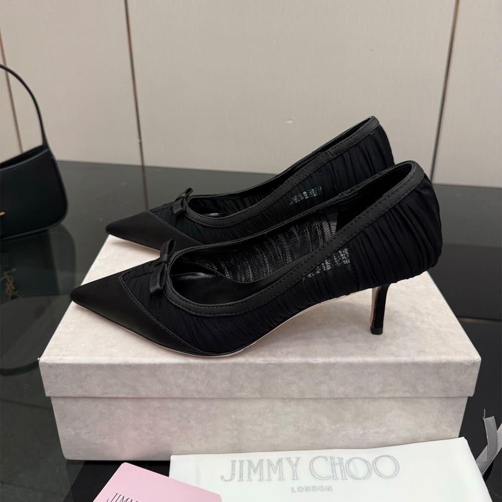 J1m*y Ch00 Ruched Tulle Pumps (EU SIZE 35-42)