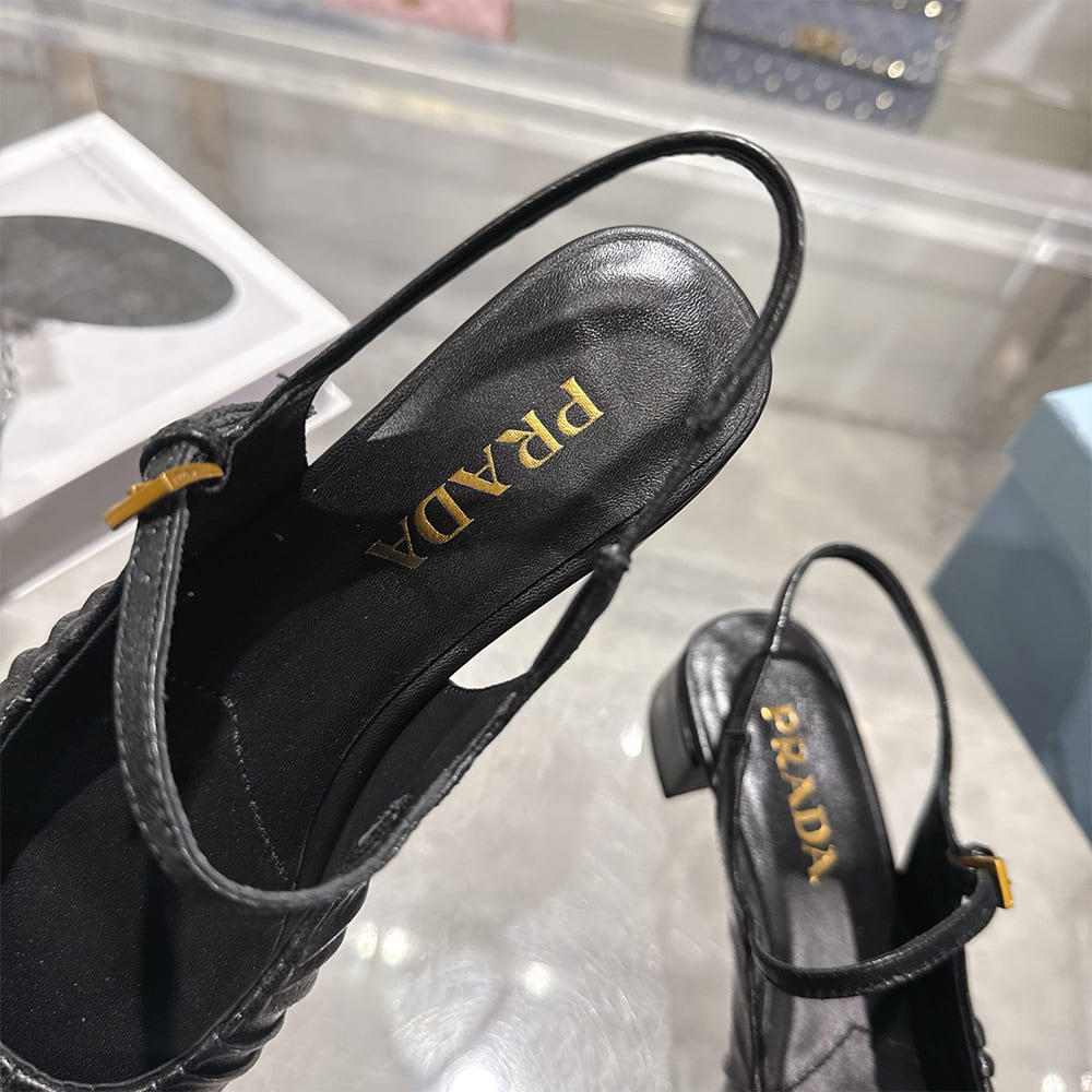 Pra*a Ruched Toe Mary Jane Leather Pumps (EU SIZE 35-41)