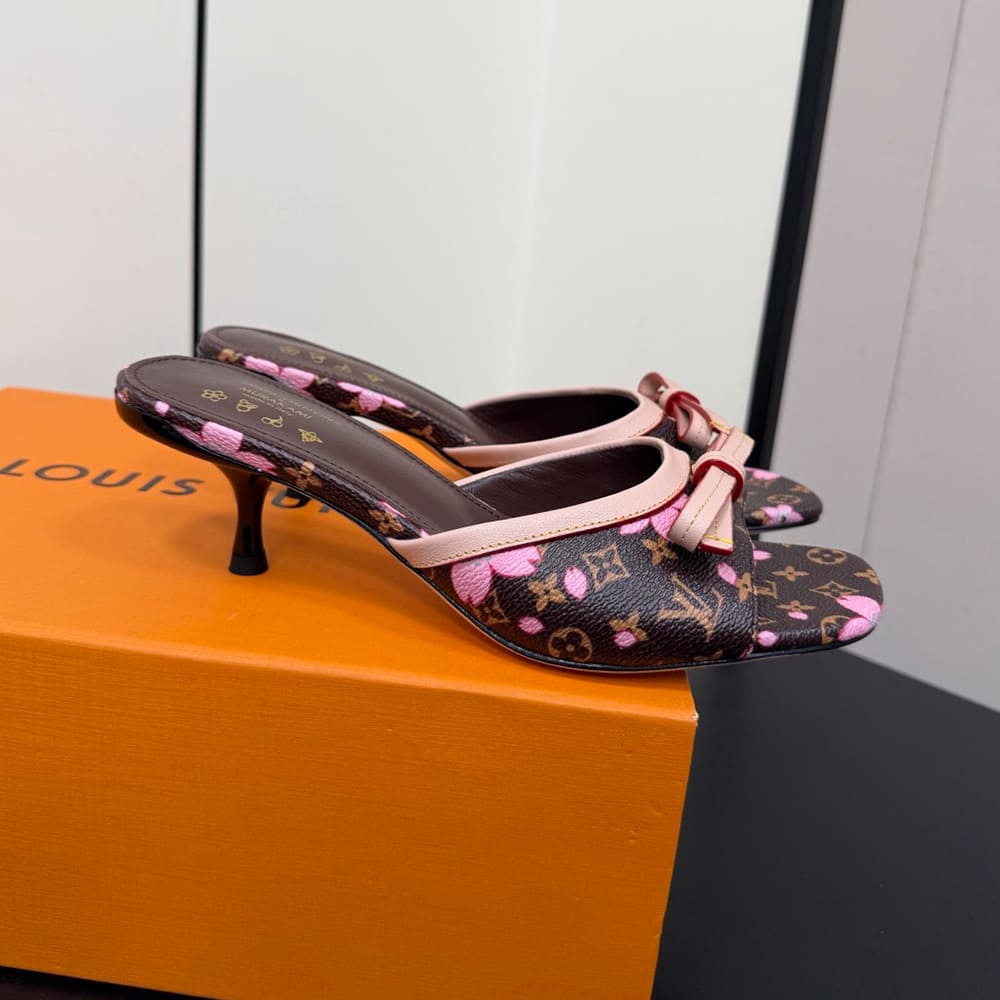 LV x TM Cherry Blossom Monogram Heeled Mules (EU SIZE 35-42)