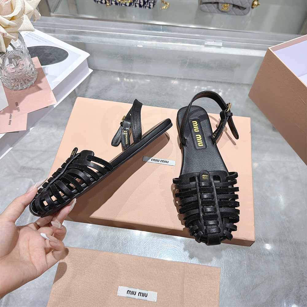 M1um1u Nappa and suede leather sandals (EU SIZE 35-40)