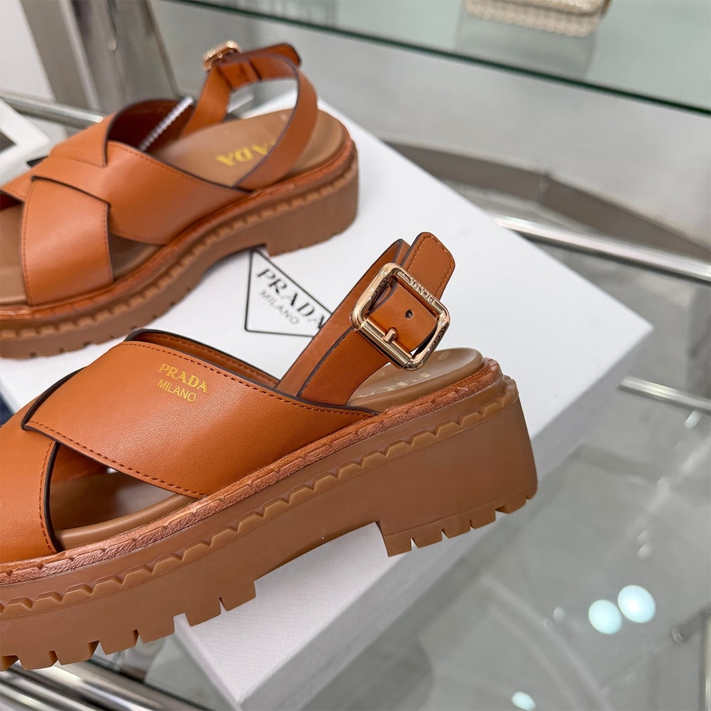 Pra*a Crisscross Leather Sandals (EU SIZE 35-42)