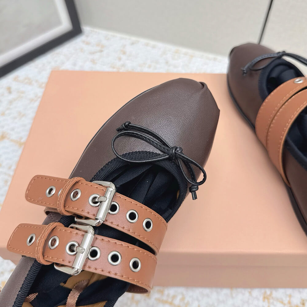 M1um1u Nappa and calf leather ballerinas (EU SIZE 35-40)