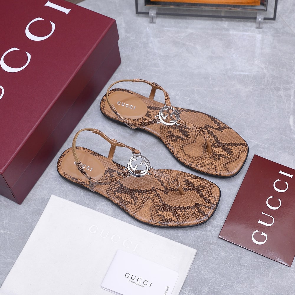 Gvc*1 Women’s python thong sandal with Interlocking G(EU SIZE 35-42)