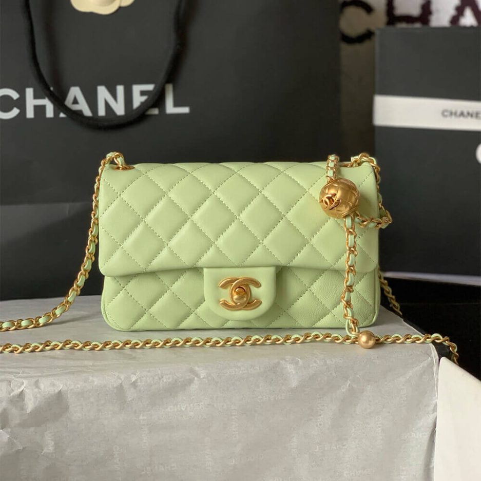 Ch**el Pearl Crush Mini Rectangular Flap