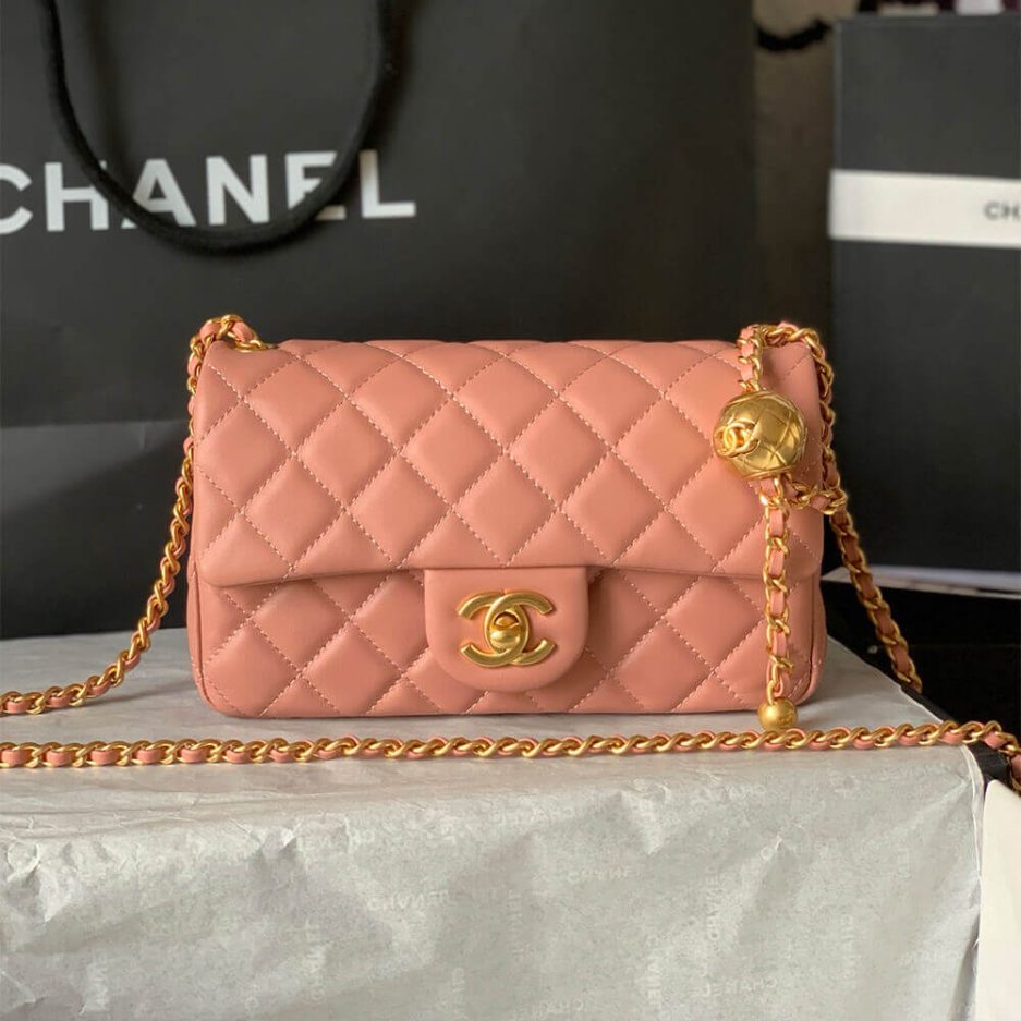 Ch**el Pearl Crush Mini Rectangular Flap