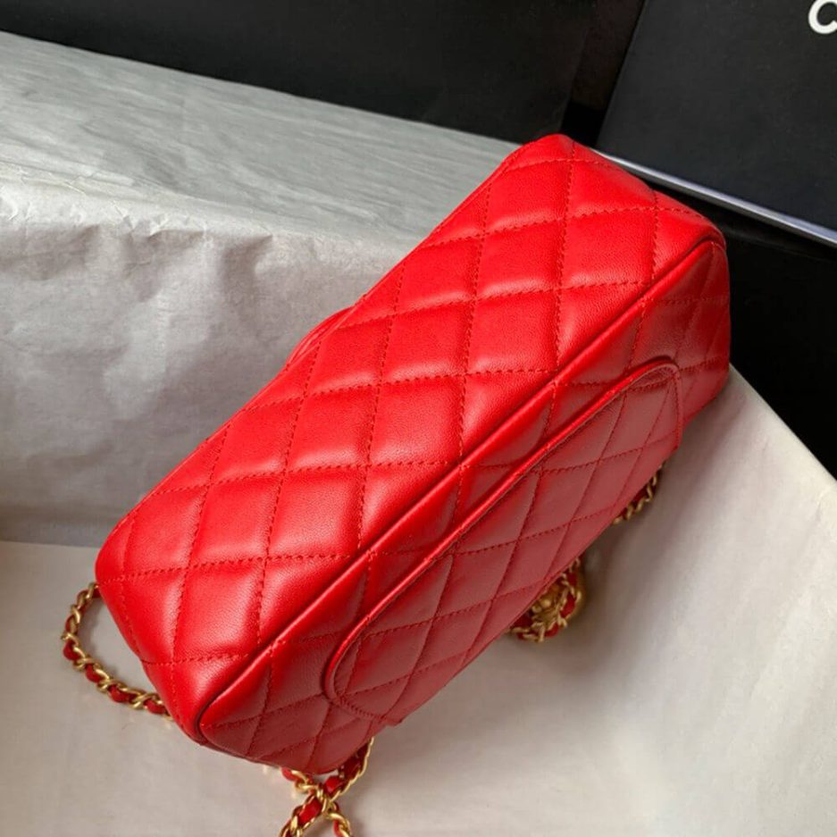 Ch**el Pearl Crush Mini Rectangular Flap